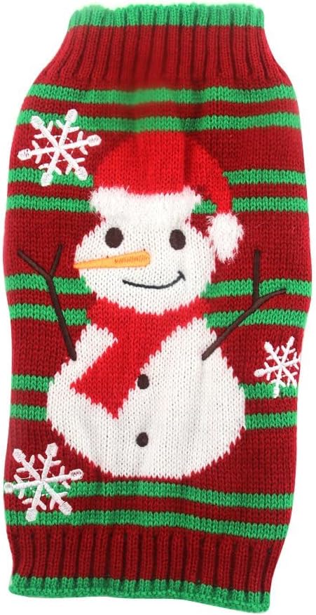 NACOCO Dog Snow Sweaters - Thick Snowman Sweaters for Small Dog and Cat (3XL, Xmas, New Year, Christmas)