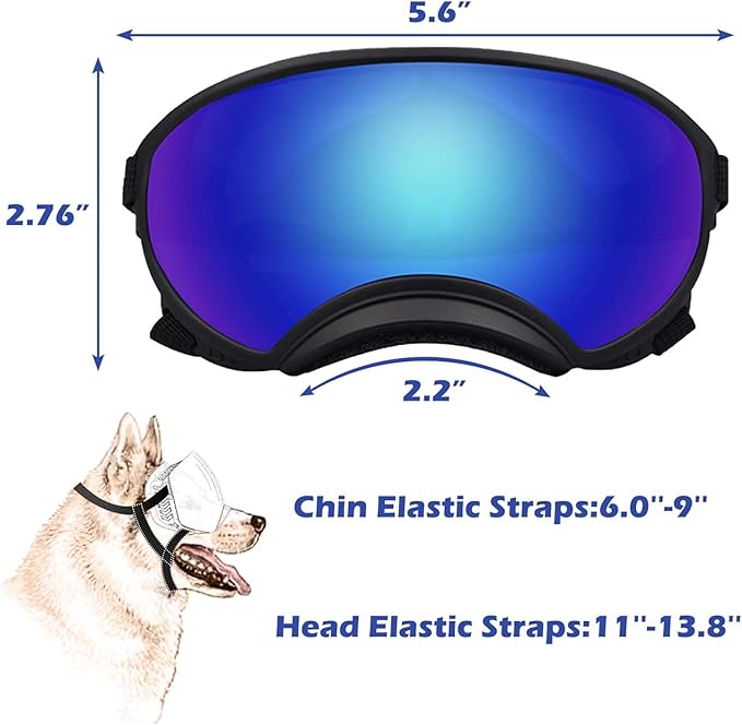 Small Dog Sunglasses with Adjustable Strap UV Protection, Winproof Dog Puppy Sunglasses, Suitable for Small Dog Pet Glasses, Dogs Eyes Protection，Soft Dog Goggles