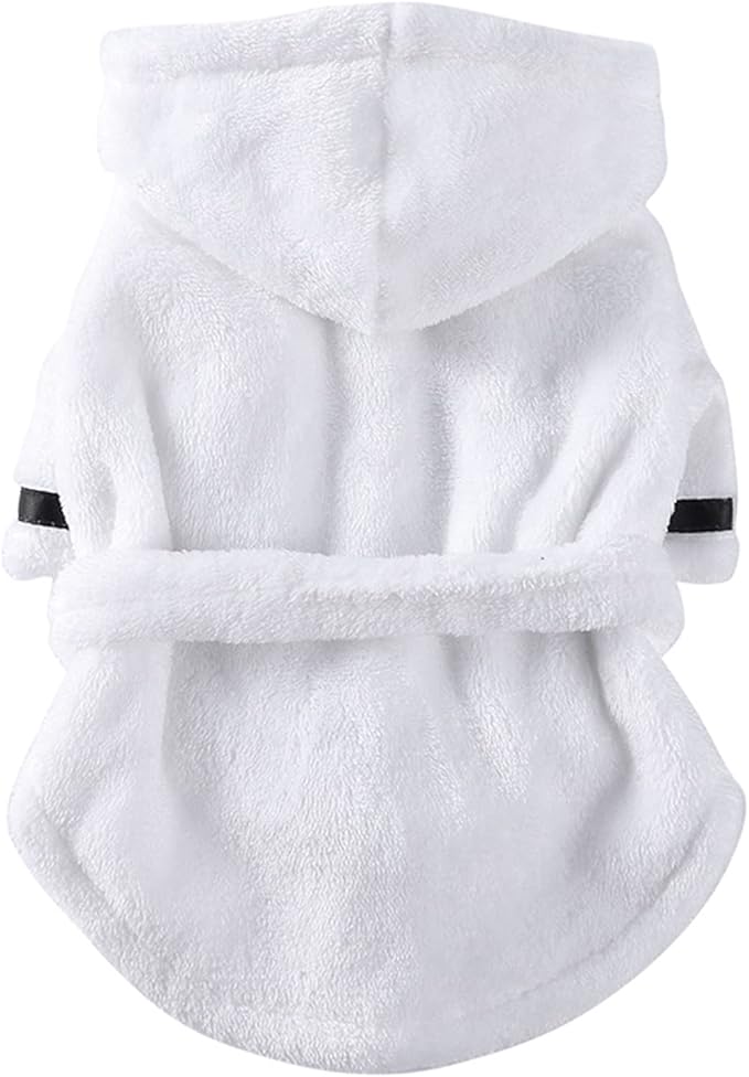 Petyoung Pet Bathrobe Dog Pajama Thickened Hooded Bathrobe Quick Drying and Super Absorbent Dog Bath Towel Soft Pet Nightwear for Puppy Small Dogs Cats