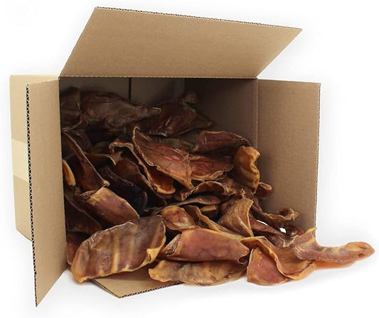 Best Pet Supplies GigaBite Roasted Pig Ears for Dogs - Natural Dog Chews, Roasted Pigs Ears, Safe for Puppies and Aggressive Chewers, Cleans Teeth and Gums - Pack of 40