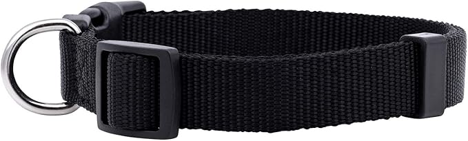 Native Pup Basic Nylon Dog Collar, Adjustable for Small, Medium, Large pet and Puppies Accessories, Cute Colors for Male, Female, boy, Girl, Puppy (Small, Black)