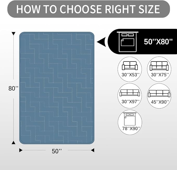 fuguitex Waterproof Dog Bed Cover Couch Cover for Pet Anti-Slip Cat Mat Pet Pad Blanket for Sofa Chair Recliner Bed Furniture Protrctor