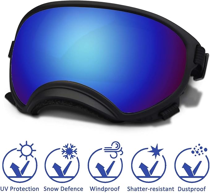 Small Dog Sunglasses with Adjustable Strap UV Protection, Winproof Dog Puppy Sunglasses, Suitable for Small Dog Pet Glasses, Dogs Eyes Protection，Soft Dog Goggles