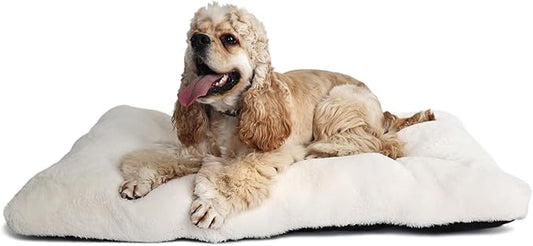 nononfish Dog Crate Bed 36 x 24 for Large Dogs Washable with Anti-Slip Bottom,Extra Soft 36 inch Crate Pad fit Kennel or Cage Pet Sleeping Mat,Fits up to 50 lbs,35" x 23" x 3" Cream White