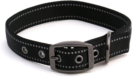 Max and Neo MAX Reflective Metal Buckle Dog Collar - We Donate a Collar to a Dog Rescue for Every Collar Sold (Large, Black)