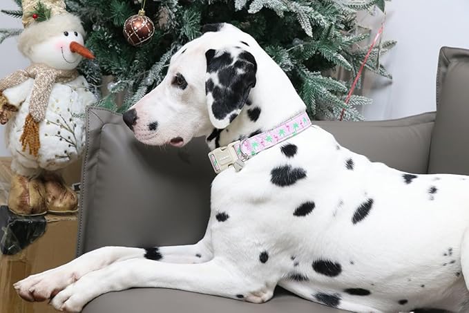 DOGWONG Cotton Dog Collar - Soft Natural Fabric Spring Summer Wedding Puppy Necklace for Small Medium Large Dogs