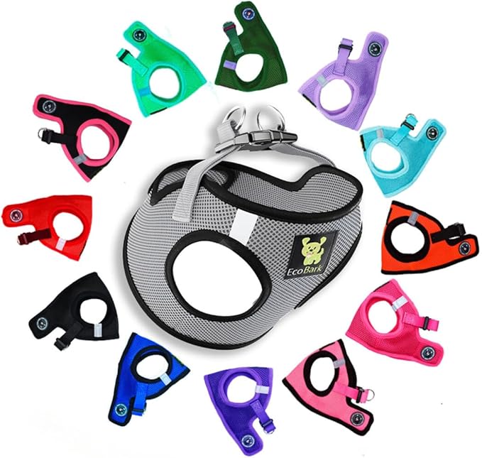 EcoBark Step in Dog Harness Reflective Soft Ultra Padded Mesh Dog Harnesses for XXS, XS, Small, and Medium Dogs Eco-Friendly Comfort Secure Halter No Pull Adjustable Pet Vest