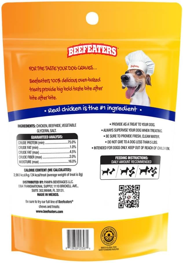 Beefeaters Beefhide 5in Twist with Real Chicken, 10oz – Protein-Rich Dog Treats for Clean Teeth, Ideal for Training & All Dog Sizes