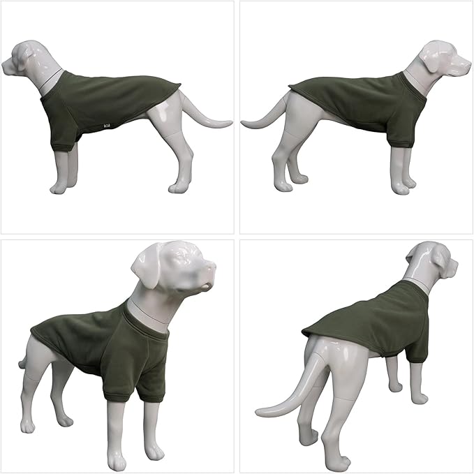 Lovelonglong Sweatshirt Cold Weather Pullover Autumn and Winter T-Shirts for Small Medium Large Size Dogs Army-Green XL