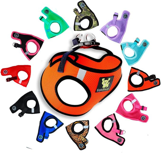 EcoBark Step in Dog Harness Reflective Soft Ultra Padded Mesh Dog Harnesses for XXS, XS, Small, and Medium Dogs Eco-Friendly Comfort Secure Halter No Pull Adjustable Pet Vest