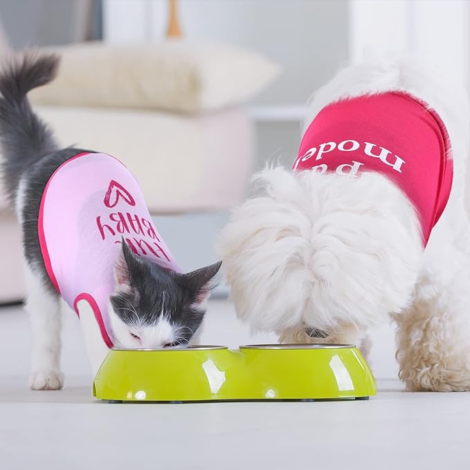 Jexine 6 Pack Chihuahua Dog T Shirt Girl Dog Puppy Clothes Breathable Outfit Pet Costume Summer Cat Clothes Dachshund Puppy Accessories Printed Shirts(Small)