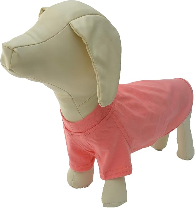 Lovelonglong Pet Clothing Dog Costumes Dachshund Clothes Blank T-Shirt Tee Shirts for Dachshund Dogs,Corgi 100% Cotton Lotuspink D-M