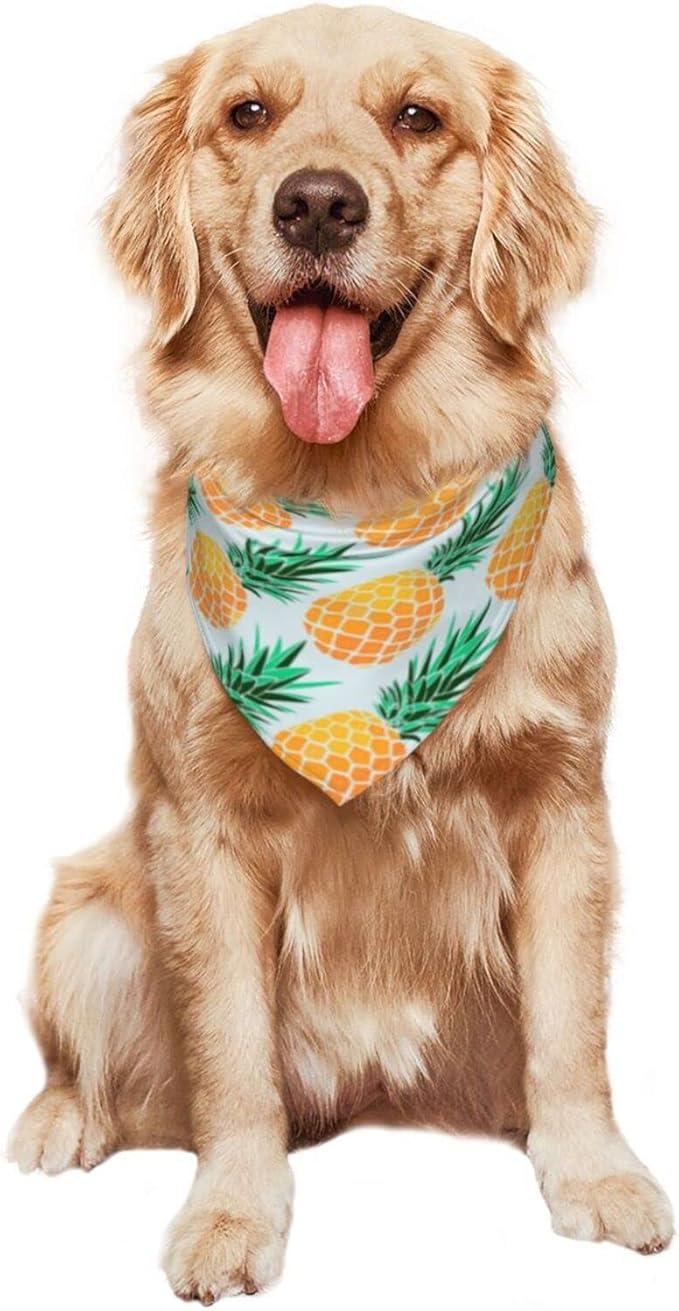 Tropical Pineapple Dog Bandana Scarf Triangle Bibs Pet Accessories Cat Kerchief