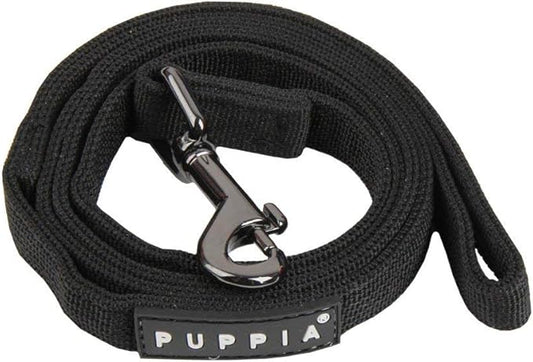 PUPPIA Two Tone Dog Lead Strong Durable Comfortable Grip Walking Training Leash for Small & Medium Dog, Black, Large