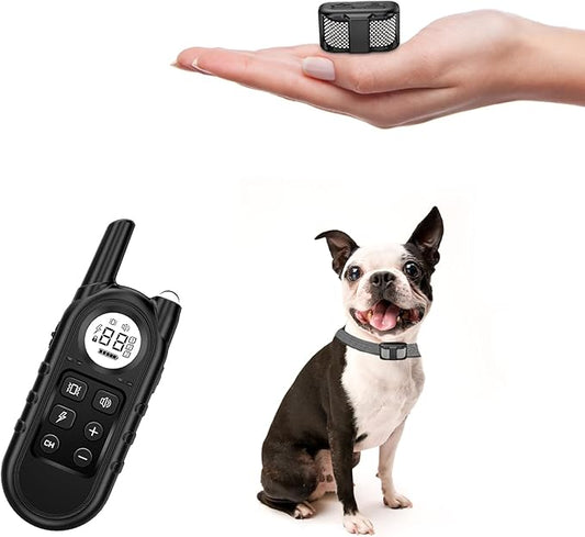 Tiniest Dog Shock Collar, Lightest Dog Training Collar with Remote for Small Dogs 5-15lbs & Medium Large Dogs/Puppies, Waterproof, Rechargeable, 1300ft Range (White Black Dot&Ultra Tiny)