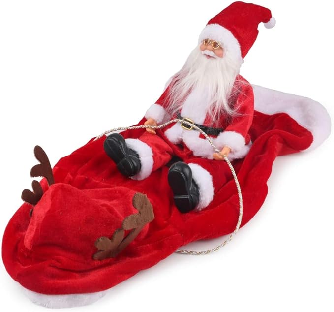 Idepet Santa Claus Riding Horse Costume, X-Large, Red & White, Velvet, Microfiber, Unisex, Christmas, Hooded Neck, Pull On, Pet Apparel Costume