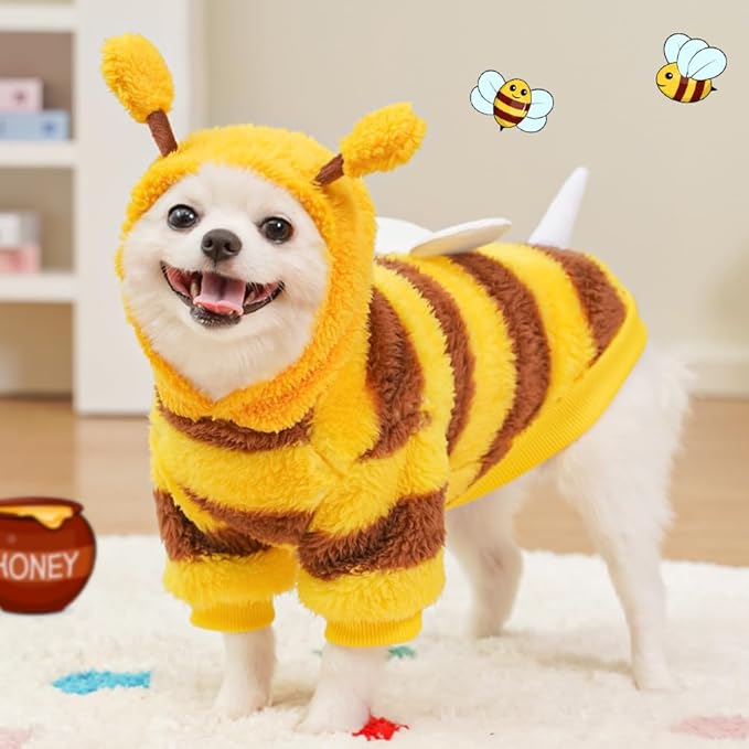 ANIAC Pet Hoodie Cat Rabbit Outfit with Bunny Ears Cute Sweatshirt Spring and Autumn Puppy Knitted Sweater Kitty Soft Knitwear (Yellow, X-Large)