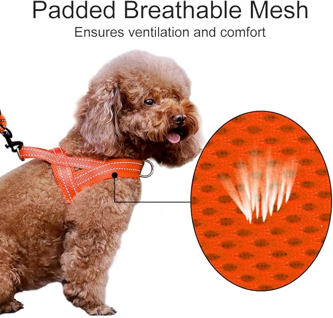 Plutus Pet No Pull Dog Harness with Breathable Mesh Padded, Adjustable Reflective Escape Proof Dog Harness, Quick Fit Dog Vest Harness for Small Medium Large Dogs(M, Orange)