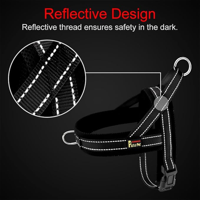 Plutus Pet No Pull Dog Harness with Breathable Mesh Padded, Adjustable Reflective Escape Proof Dog Harness, Quick Fit Dog Vest Harness for Small Medium Large Dogs(M, Chocolate)