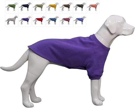 Lovelonglong Sweatshirt Cold Weather Pullover Autumn and Winter T-Shirts for Small Medium Large Size Dogs Purple L