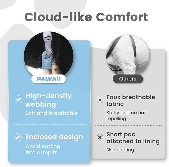 Pawaii No Pull Dog Harness with Pet ID Tag,Reflective Strips No Choke Front O Ring Breathable Mesh Adjustable Soft Padded Pet Vest with Easy Control Handle for Large Dogs