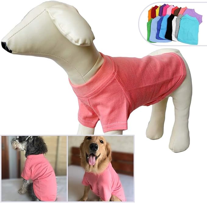 Lovelonglong Pet Clothing Dog Costumes Dachshund Clothes Blank T-Shirt Tee Shirts for Dachshund Dogs,Corgi 100% Cotton Lotuspink D-S
