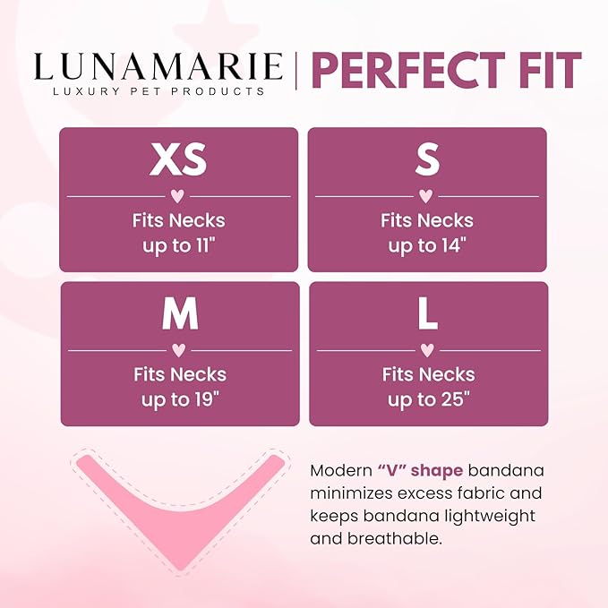 Luxury Pet Birthday Bandanas -Premium & Silky Poly Fabric | 100% Handmade | Custom Shape Dual Layered (Evie Hearts, X-Small)