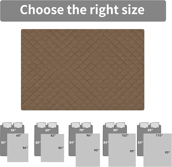 Easy-Going 100% Waterproof Dog Bed Cover Reversible Leak Proof Couch Cover Washable Sofa Cover Furniture Protector Blanket for Pets Kids Children Dog Cat (68x86 Inch, Camel/Ivory)