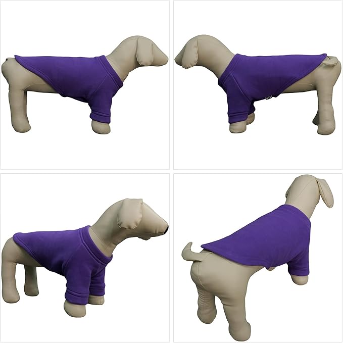 Lovelonglong Sweatshirt Cold Weather Pullover Autumn and Winter T-Shirts for Small Medium Large Size Dogs Purple M