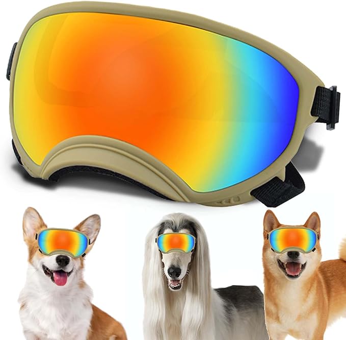 Small Dog Sunglasses with Adjustable Strap UV Protection, Winproof Dog Puppy Sunglasses, Suitable for Small Dog Pet Glasses, Dogs Eyes Protection，Soft Dog Goggles