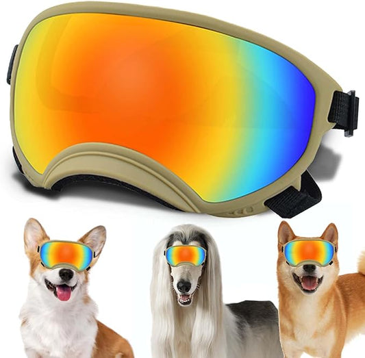 Small Dog Sunglasses with Adjustable Strap UV Protection, Winproof Dog Puppy Sunglasses, Suitable for Small Dog Pet Glasses, Dogs Eyes Protection，Soft Dog Goggles
