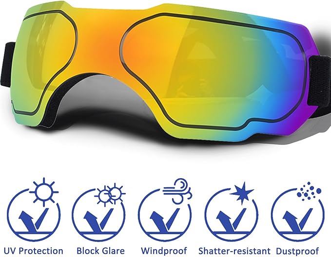 Large Dog Sunglasses, Dog Goggles with Adjustable Strap, UV Protection, Winproof, Snowproof