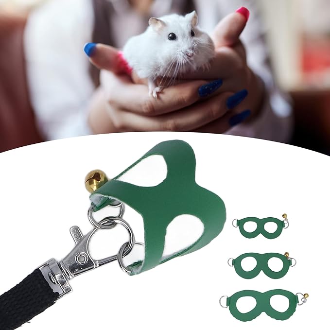 Hamster Harness and Leash Set No Pulling Guinea Pig Striped Harness Hamster Harness Vest or Ferret, Iguana, Hamster, Bearded Dragon Green