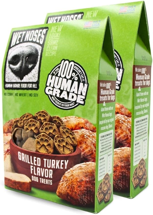 Organic Crunchy Dog Treats – for All Pet Sizes, Breeds – All-Natural Puppy Treat, Senior Dog Snack – 100% Human-Grade – Delicious Chews for Dogs - Meaty Grilled Turkey, 14 Oz (2 Pack)