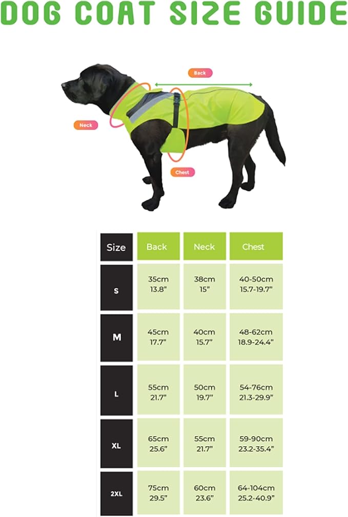Dog Rain Coat - Waterproof, Reflective, Bright Yellow with Harness Hole (M, Yellow)