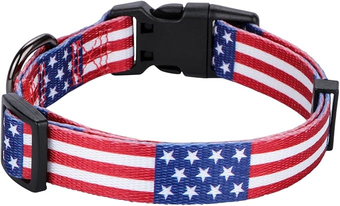 American Flag Dog Collar Independence Day Fourth of July The Great America Dog Collars Medium