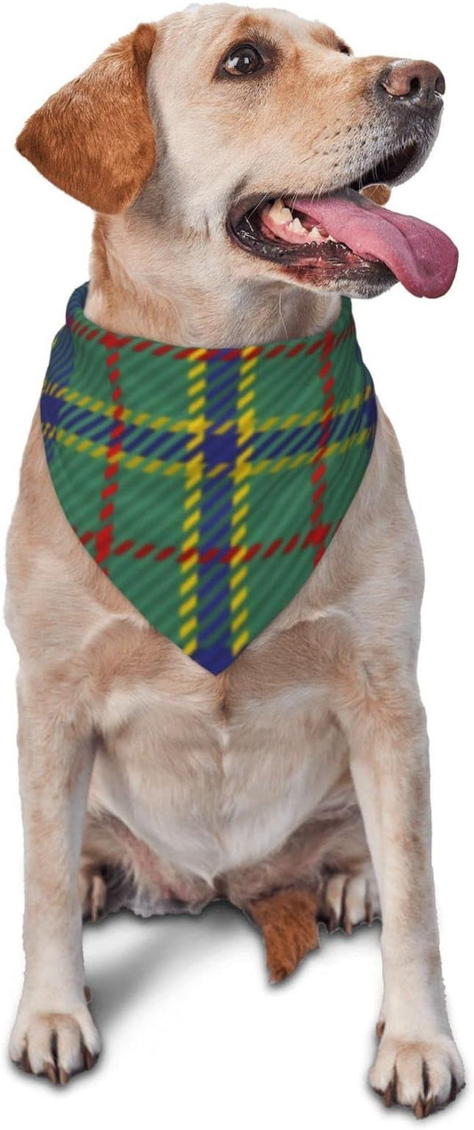 Pet Triangle Scarf, Platt Tartan pet cat and Dog Scarf, Pet Clothing Accessories, Plaid Pet Scarf, for Small to Large Dogs Cats