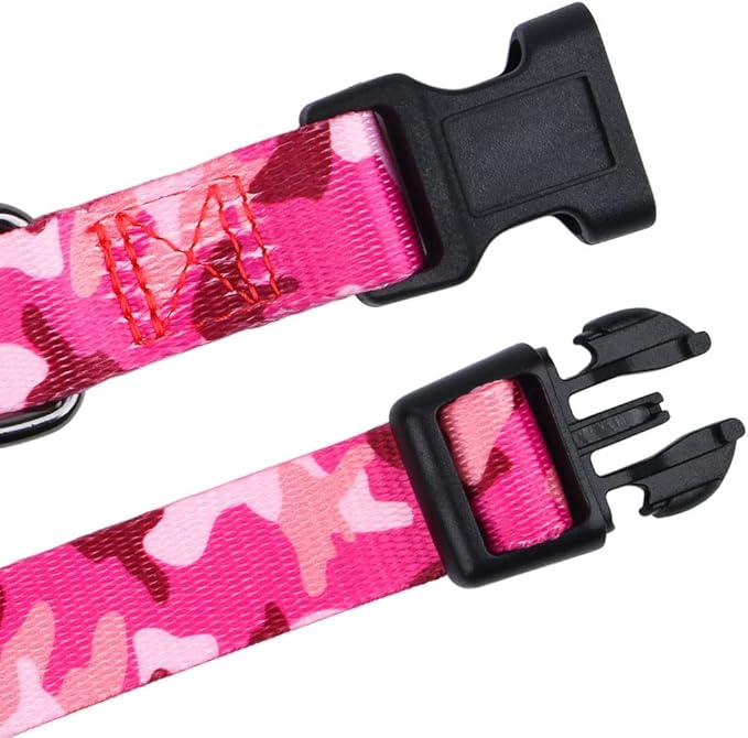 Rhea Rose Dog Collar Special Design Personalized Soft Collars Pink Camo Small
