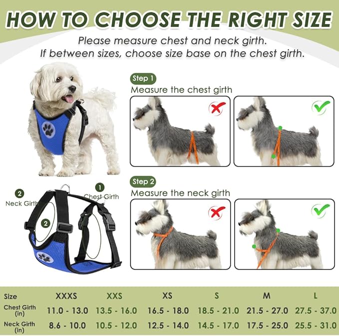 SlowTon Dog Seat Belt Harness for Car, Dog Car Harness Adjustable Mesh Breathable & Dog Seatbelt Safety Tether with Elastic Bungee for Small Medium Large Pets(Blue, Single Clip, M)