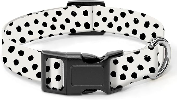 Dog Collar, Cute Dog Collar for Small Medium Large Dogs, Personalized Adjustable Soft Pet Collars with Quick Release Buckle for Walking Running, Cute Polka Dots