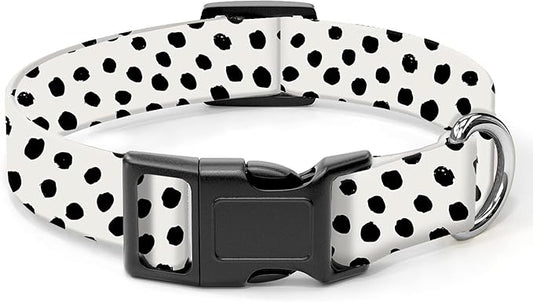 Dog Collar, Cute Dog Collar for Small Medium Large Dogs, Personalized Adjustable Soft Pet Collars with Quick Release Buckle for Walking Running, Cute Polka Dots