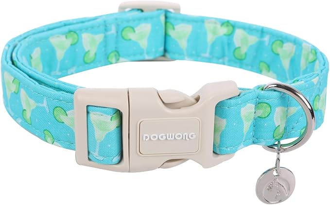 DOGWONG Cotton Dog Collar, Spring Summer Dog Collar Durable Soft Natural Fabric Pet Dog Collar Cute Wedding Puppy Necklace for Small Medium Large Dog