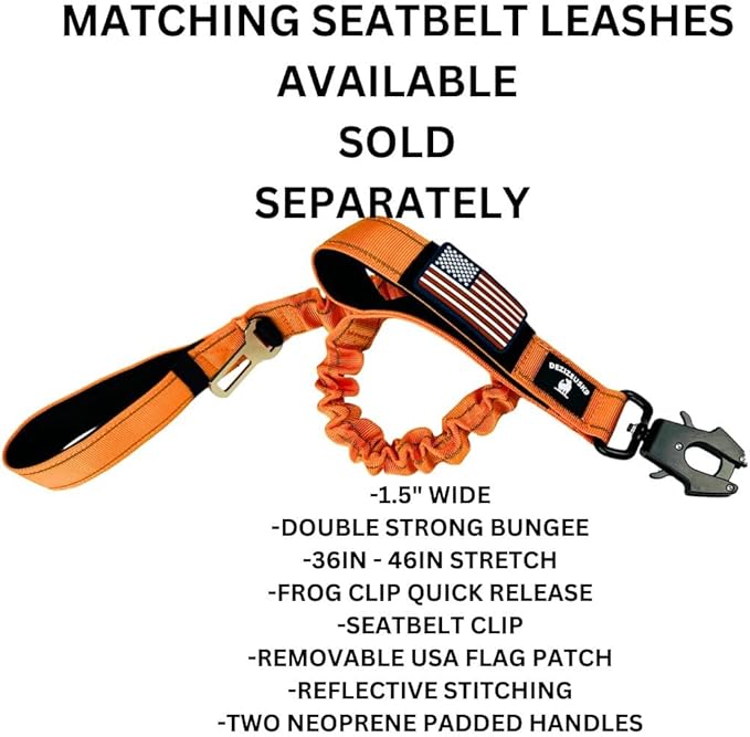 Tactical Dog Collar 2 Inch Wide Thick Heavy Duty Military Style with Metal Buckle, Adjustable for Medium - Large Breeds, Durable K9 Training Gear with Patch Area, USA Flag Patch, Strong and Secure Fit