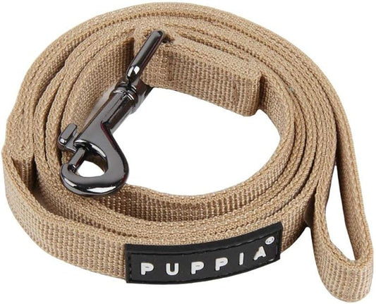PUPPIA Two Tone Dog Lead Strong Durable Comfortable Grip Walking Training Leash for Small & Medium Dog, Beige, Small