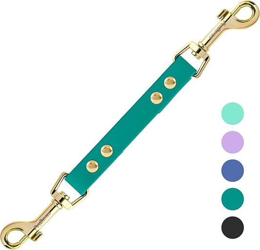PetBonus Dog Collar Safety Clip, Waterproof Backup Safety Strap for Dog Harness to Prong Collar, Odor Proof Double Ended Clasp Leash Connector for Training Walking (Green)