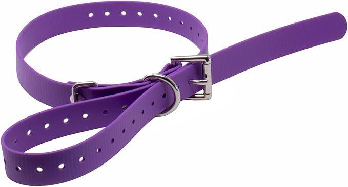 Educator Biothane Dog Collar, Waterproof, Odorproof, Metal Buckle and D Ring, Adjustable for Custom Fit, Cool and Comfortable, for Small, Medium, or Large Dogs, 3/4-Inch, Purple