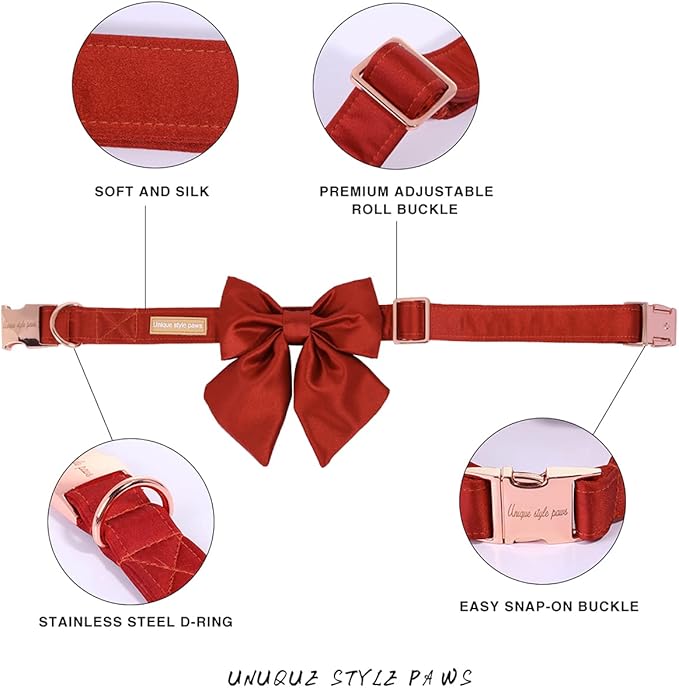 Unique style paws Silk Halloween Dog Collar Adjustable Durable Dog Collar with Bow Holiday Bowtie Collar for Small Puppy and Cats