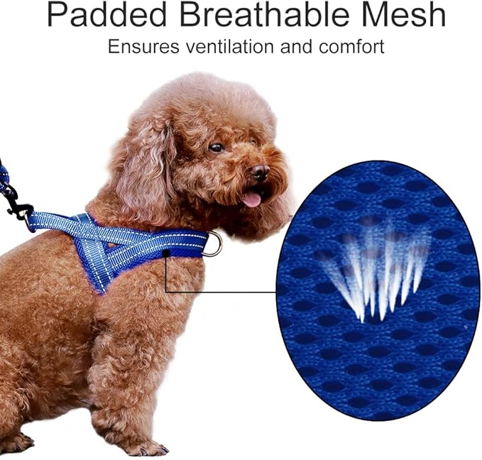Plutus Pet No Pull Dog Harness with Breathable Mesh Padded, Adjustable Reflective Escape Proof Dog Harness, Quick Fit Dog Vest Harness for Small Medium Large Dogs(S, Navy Blue)
