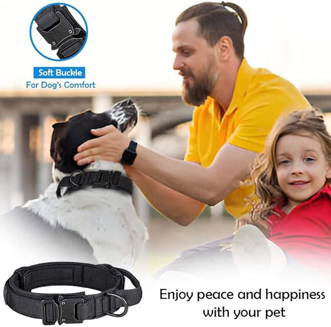 Adjustable Dog Collar - Easy Click Buckle for Small to Medium Dogs - Comfortable Neoprene Padding for Male & Female Dogs, Pet Collar for Puppies & Adult Dogs - Black