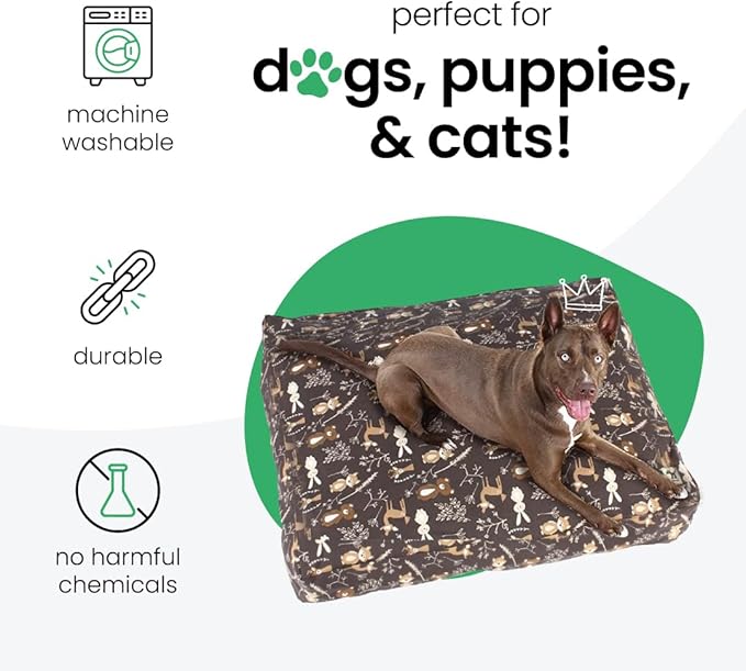 Molly Mutt Medium to Large Dog Bed Cover - Gorgeous Beasts Print - Measures 27”X36”X5’’ - 100% Cotton - Durable - Breathable - Sustainable - Machine Washable Dog Bed Cover (Dd72b)